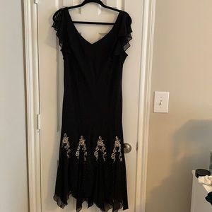 Black v- neck flutter sleeve dress size 14